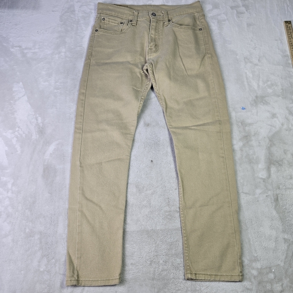 Levis 512 Slim Taper Jeans Mens 30x29 Khaki Stretch Denim Casual Pants Tan